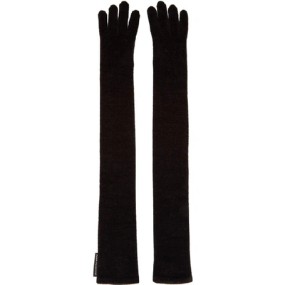 Alexander Wang Black Chenille Evening Gloves In 001 Black