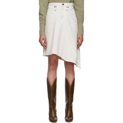 Isabel Marant Dranel Asymmetric Denim Skirt In 23ec Ecru