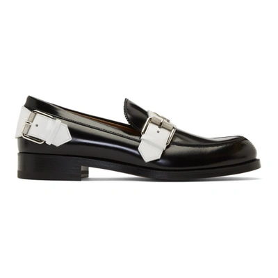 Christian Louboutin Black Monmoc Flat Loafers In Q003 Blk/wh