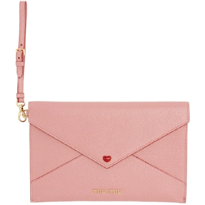 Miu Miu Pink Love Envelope Wallet