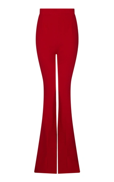 Safiyaa Halluana Crepe Flared Trousers In Red