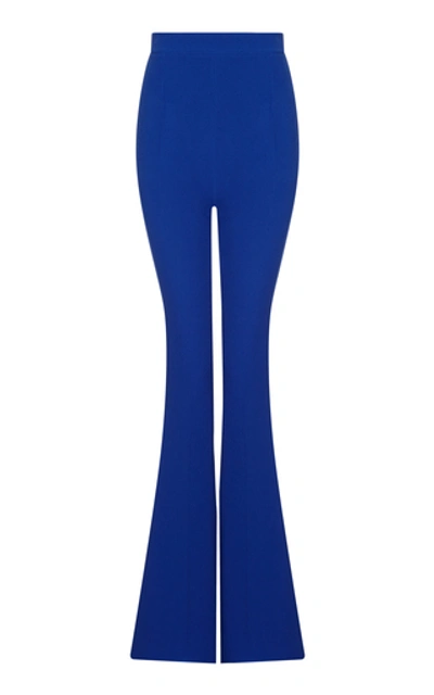 Safiyaa Halluana Crepe Flared Trousers In Blue