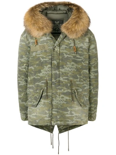 Mr & Mrs Italy Camouflage Print Parka Coat In Green
