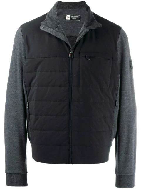 Z Zegna Zipped Contrast Jacket In Grey | ModeSens