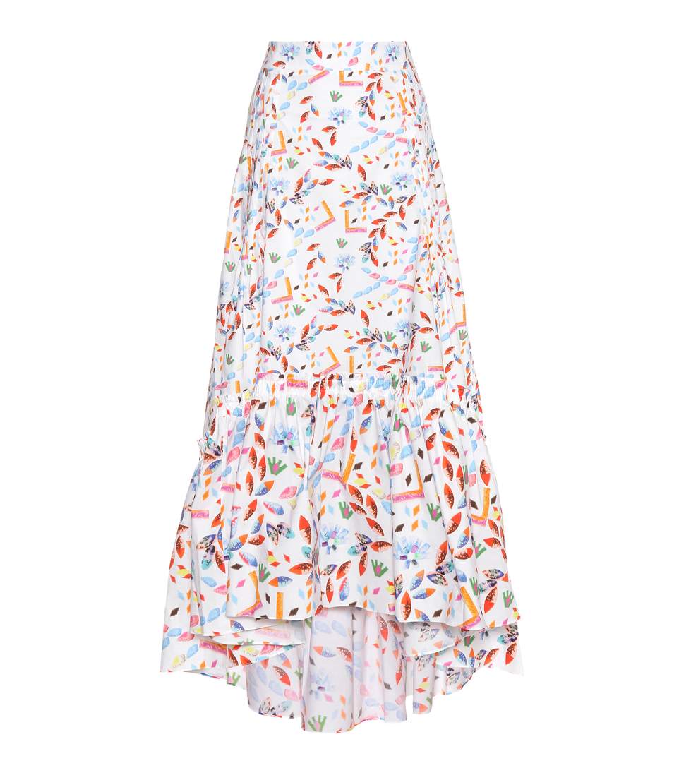 Peter Pilotto Printed Stretch-cotton Skirt In White | ModeSens