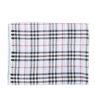 Burberry Wool & Silk Check Vintage Scarf In White