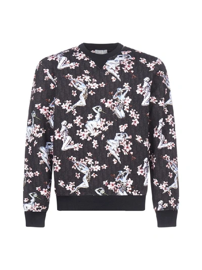 Dior Floral Sweatshirt In Black