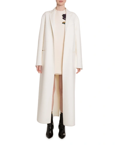 Valentino Wool-cashmere Floor Length Coat In Ivory