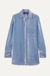 Sies Marjan Sander Silk And Cotton-blend Corduroy Shirt In 102 - Blue