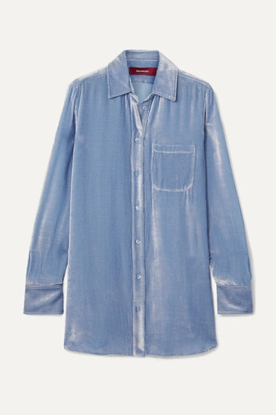 Sies Marjan Sander Silk And Cotton-blend Corduroy Shirt In 102 - Blue