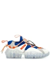 Jimmy Choo Diamond Trail/f Sneakers Aus Orangefarbenem Leder Mit Stretch-netzstoff In Elektrikblau In White