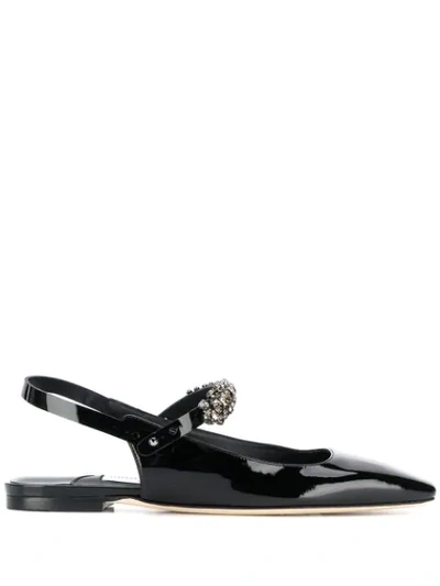 Jimmy Choo Mahdis Patent Ballerinas In Black