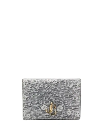 Jimmy Choo Myah Portemonnaie Aus Porzellanfarbenem Leder Mit Eidechsen-print In 灰色