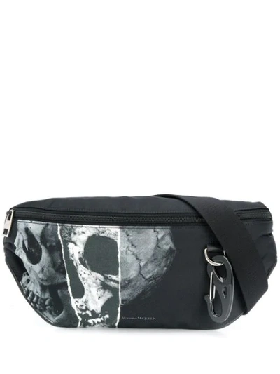 Alexander Mcqueen Men's Skull Oversized Belt Bag/fanny Pack In Black