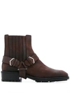 Jimmy Choo Lokk Saddle Oiled Suede Ankle Boots In Brown