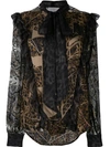 Preen By Thornton Bregazzi Blakely Leopard And Snake-print Pussy-bow Blouse In Brown