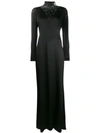 Alessandra Rich Crystal-embellished Silk Maxi Dress In Black