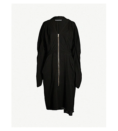 Aganovich Cape Cotton-jersey Dress In Black