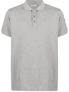 Moncler Embroidered Logo Short-sleeved Polo Shirt In Gray