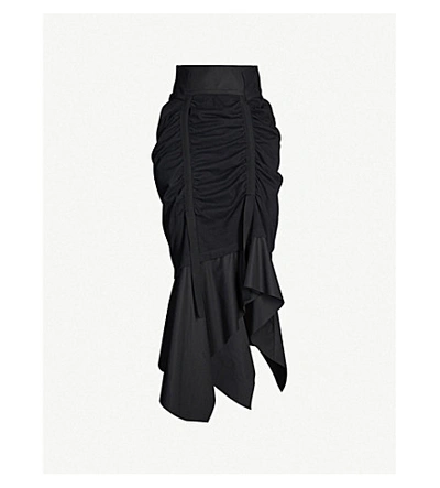 Aganovich Draped Cotton-jersey Skirt In Black
