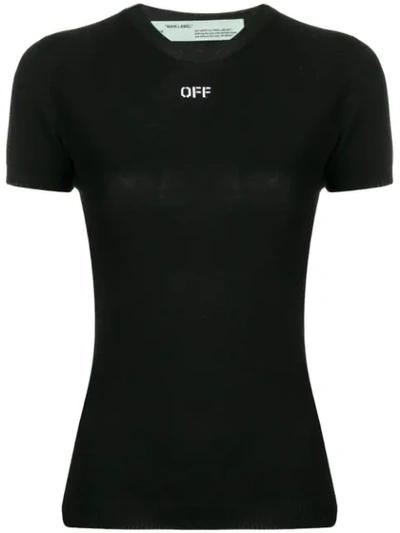 Off-white Slim Fit Logo T-shirt In Black/black