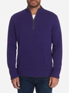 Robert Graham Men's Quarter-zip Reverse-cuffs Sweater In Purple