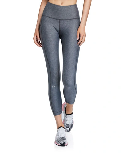 Under Armour Heatgear Armour High-rise Ankle Crop Leggings In Gray