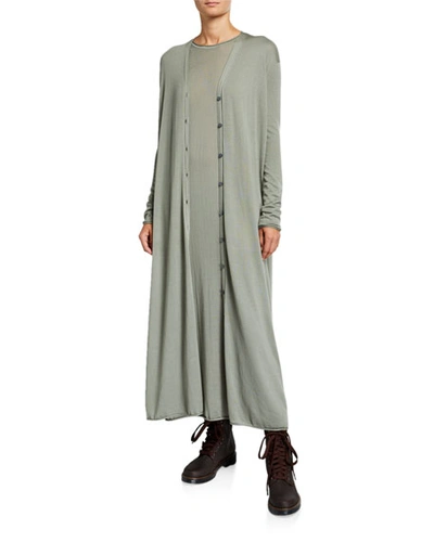 Agnona Cashmere Ankle-length Duster In Sage