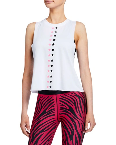 Ultracor Flash Knockout Racerback Tank In White Neon Pink