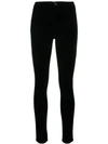 J Brand Maria Cotton-blend Velvet Skinny Pants In Black