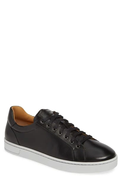 Magnanni Elonso Low Top Sneaker In Black/black Leather