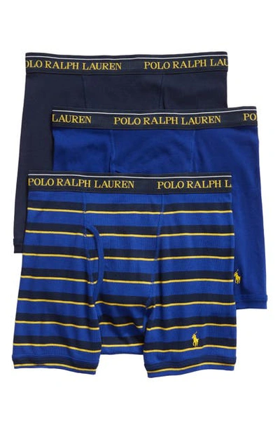 Polo Ralph Lauren 3-pack Classic Fit Cotton Boxer Briefs In Heritage Royal/ Cruise Navy
