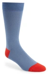 Ted Baker Colorblock Stripe Crew Socks In Light Blue