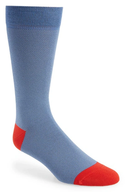 Ted Baker Colorblock Stripe Crew Socks In Light Blue