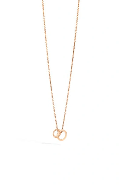 Pomellato Women's Brera 18k Rose Gold & Brown Diamond Circle Link Pendant Necklace