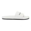 Balenciaga Logo-debossed Leather Slides In White