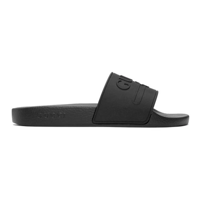 Gucci Black Pursuit Pool Slides