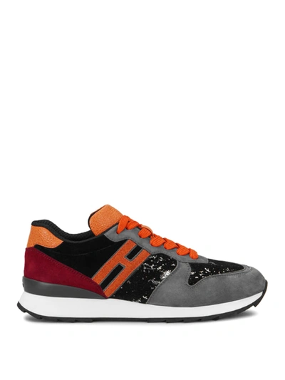 Hogan Running R261 Multi Fabric Sneakers In Multicolour