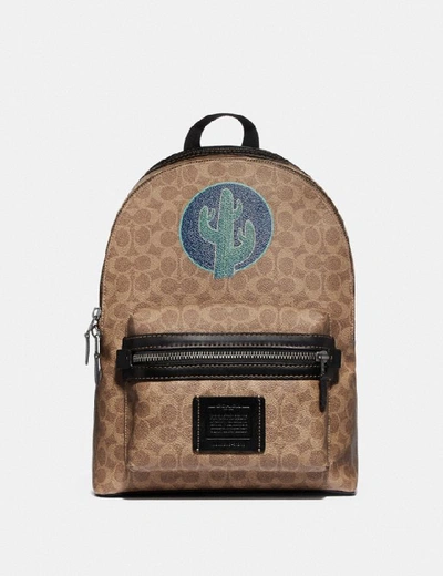 Coach Academy Backpack In Signature Canvas By Robert Frank Hunter In Khaki