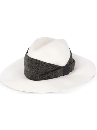 Brunello Cucinelli Fedora Hat In White