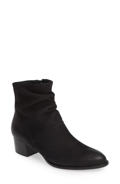 Paul Green Brianna Slouchy Bootie In Black Sportnubuk
