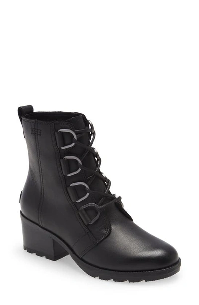 Sorel Women's Cate Lace-up Leather Booties In Black