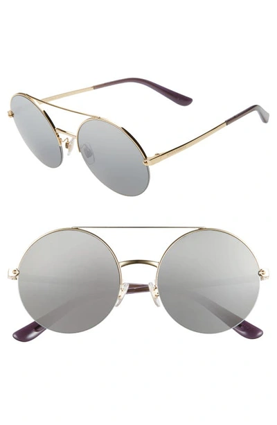 Dolce & Gabbana Women's Brow Bar Round Sunglasses, 54mm In Gold/ Grey Gradient Mirror