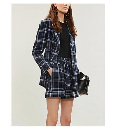 Whistles Check-pattern Double-breasted Blazer In Black