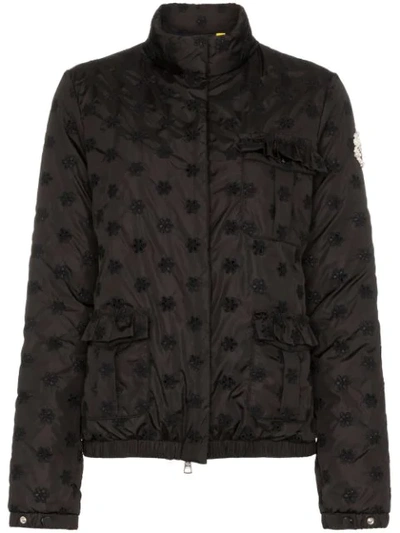 Moncler Genius 4 Moncler Simone Rocha Hillary Embroidered Floral Jacket In Black