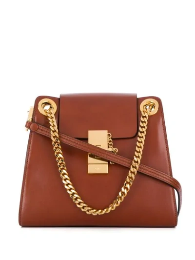 Chloé Annie Mini Leather Shoulder Bag In Brown