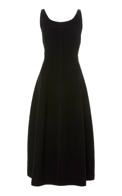 Narciso Rodriguez Piped Wool-blend Midi Dress In Black