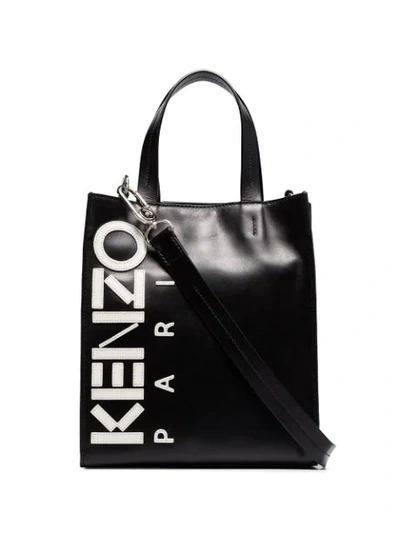 Kenzo Contrasting Logo Tote In Black