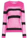 Miu Miu Open-weave Mohair Pullover In Pink
