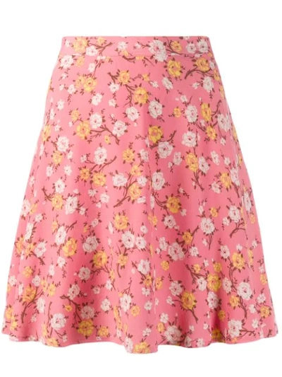 Polo Ralph Lauren Floral Print Mini Skirt In Pink